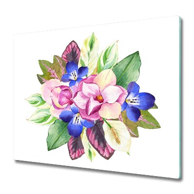 Tűzhelyvédő Festett virágcsokor