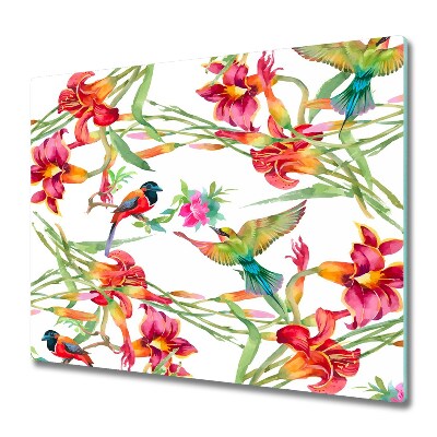 Üveg Vágódeszka Trópusi madarak