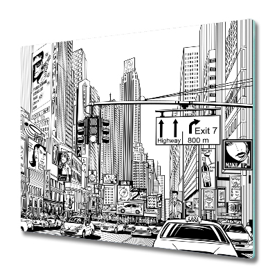 Főzőlap Védő Üveglap New York-i Cartoon Street