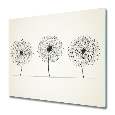 Edzett Üveg Vágódeszka Három pitypang