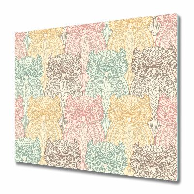 Főzőlap Védő Üveglap Szivárványbaglyok