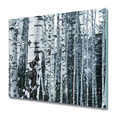 Tűzhelyvédő Fekete-fehér nyírfák