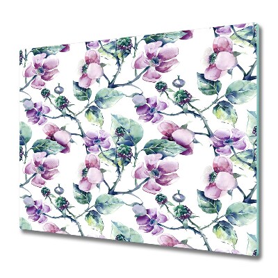 Tűzhelyvédő Üveglap Minta szeder virágokkal