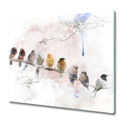 Tűzhely Fedőlap Festett madarak egy ágra