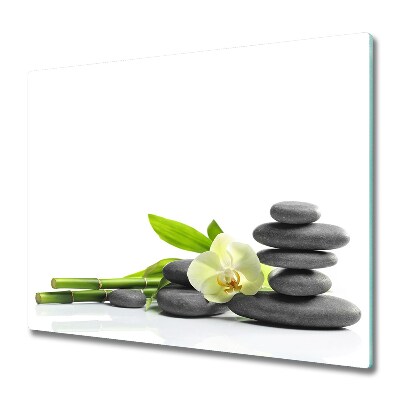 Főzőlap Védő Üveglap Orchidea és a kövek tornya