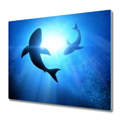Tűzhelyvédő Üveglap Cápák a víz alatt