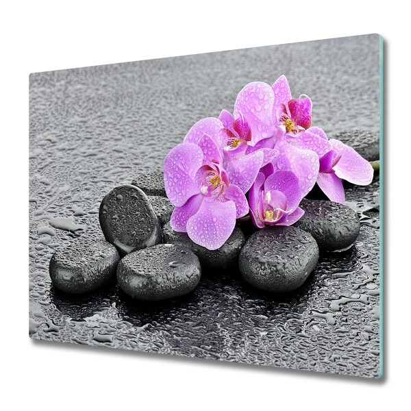 Üveg Vágódeszka Orchideák a köveken