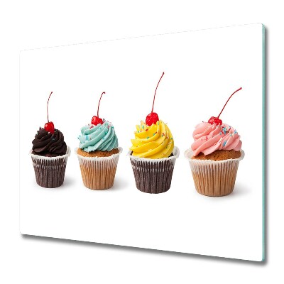 Üveg Tűzhelyvédő Négy színes cupcake