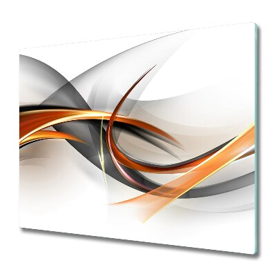 Üveg Tűzhelyvédő Narancssárga szürke absztrakció