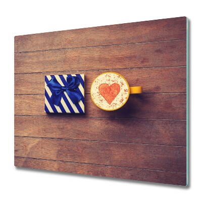 Edzett Üveg Vágódeszka Kávés bögre és ajándék