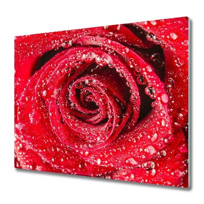 Üveg Vágódeszka Harmat a rózsán