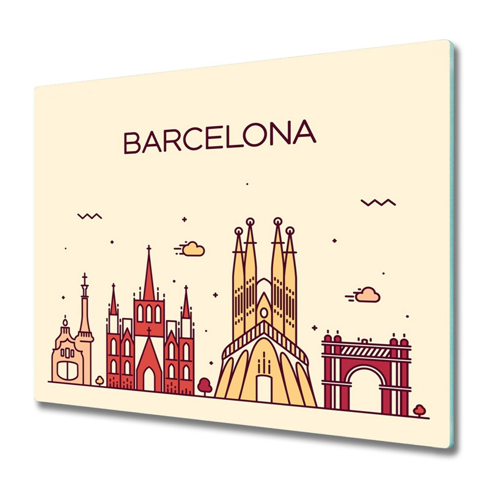 Edzett Üveg Vágódeszka Turisztikai Barcelona