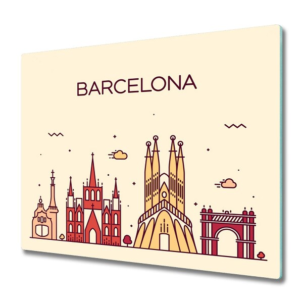 Edzett Üveg Vágódeszka Turisztikai Barcelona