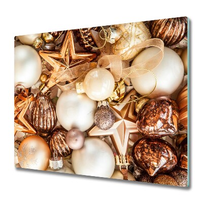 Tűzhelyvédő Üveglap Karácsonyi arany díszek