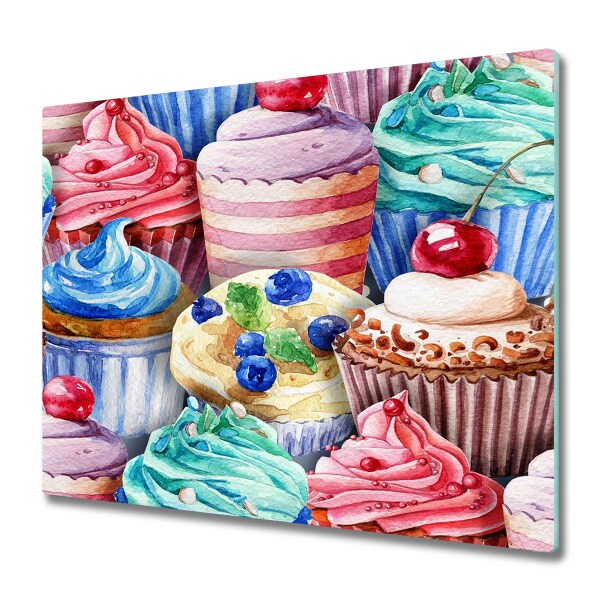 Tűzhelyvédő Üveglap Színes rajzfilm cupcakes