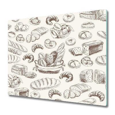 Főzőlap Védő Üveglap Kenyér minta