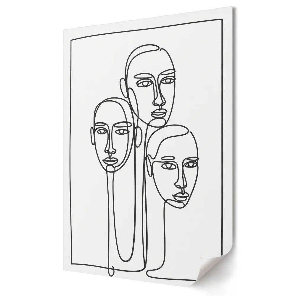 Minimalista stílusú három arc mintás fali poszter
