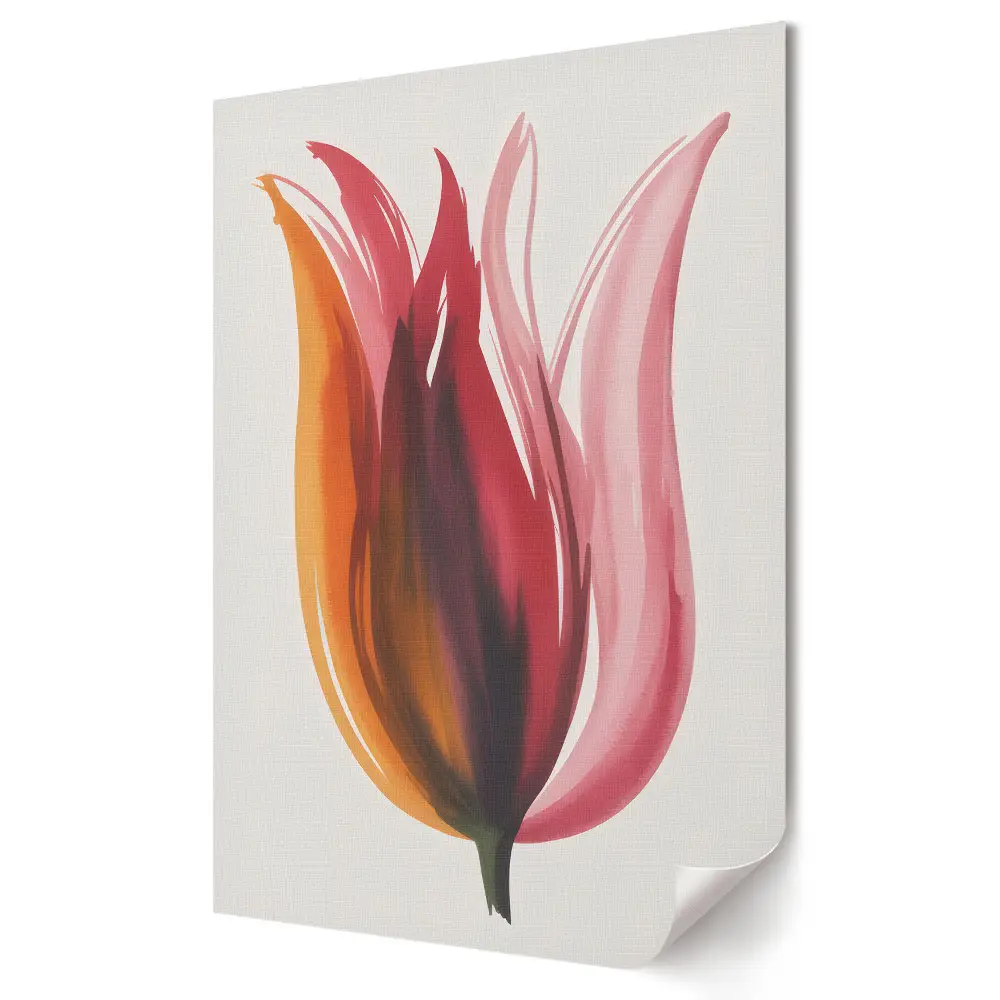 Színes tulipán absztrakt stílusú poszter