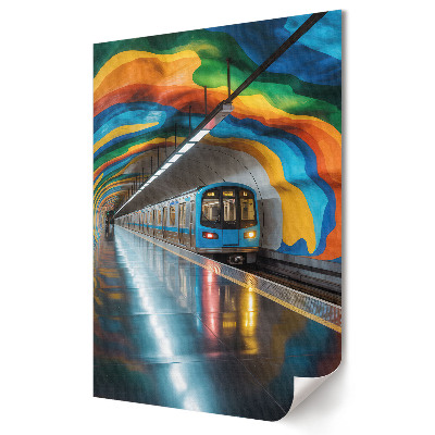 Plakát nyomtatás Egy színes metróalagút a városban