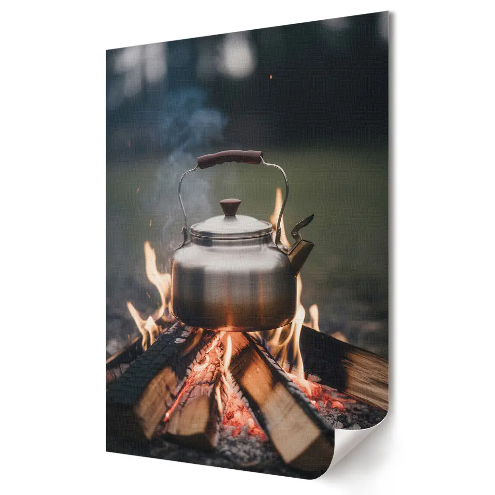 Tea egy máglyáról az erdőben plakát