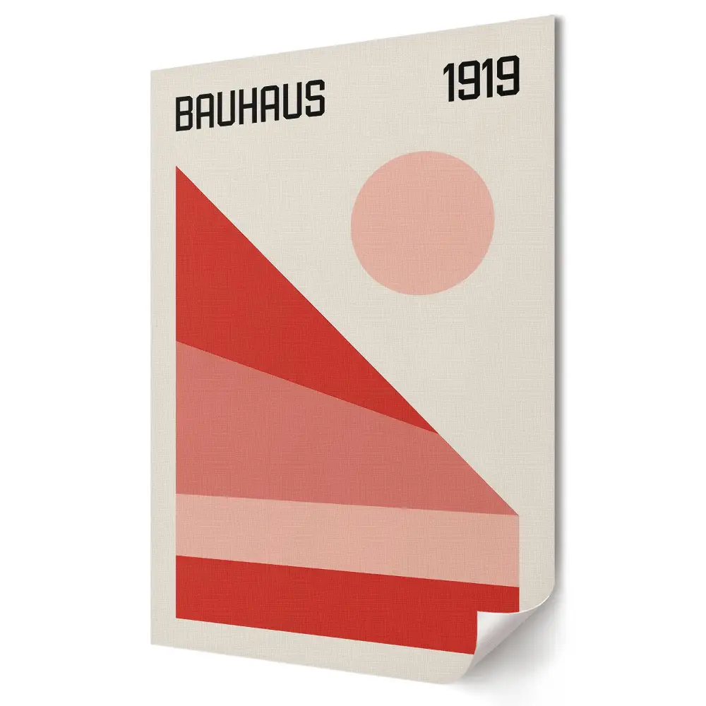 Bauhaus 1919 plakát minimalista geometriával és színvilággal
