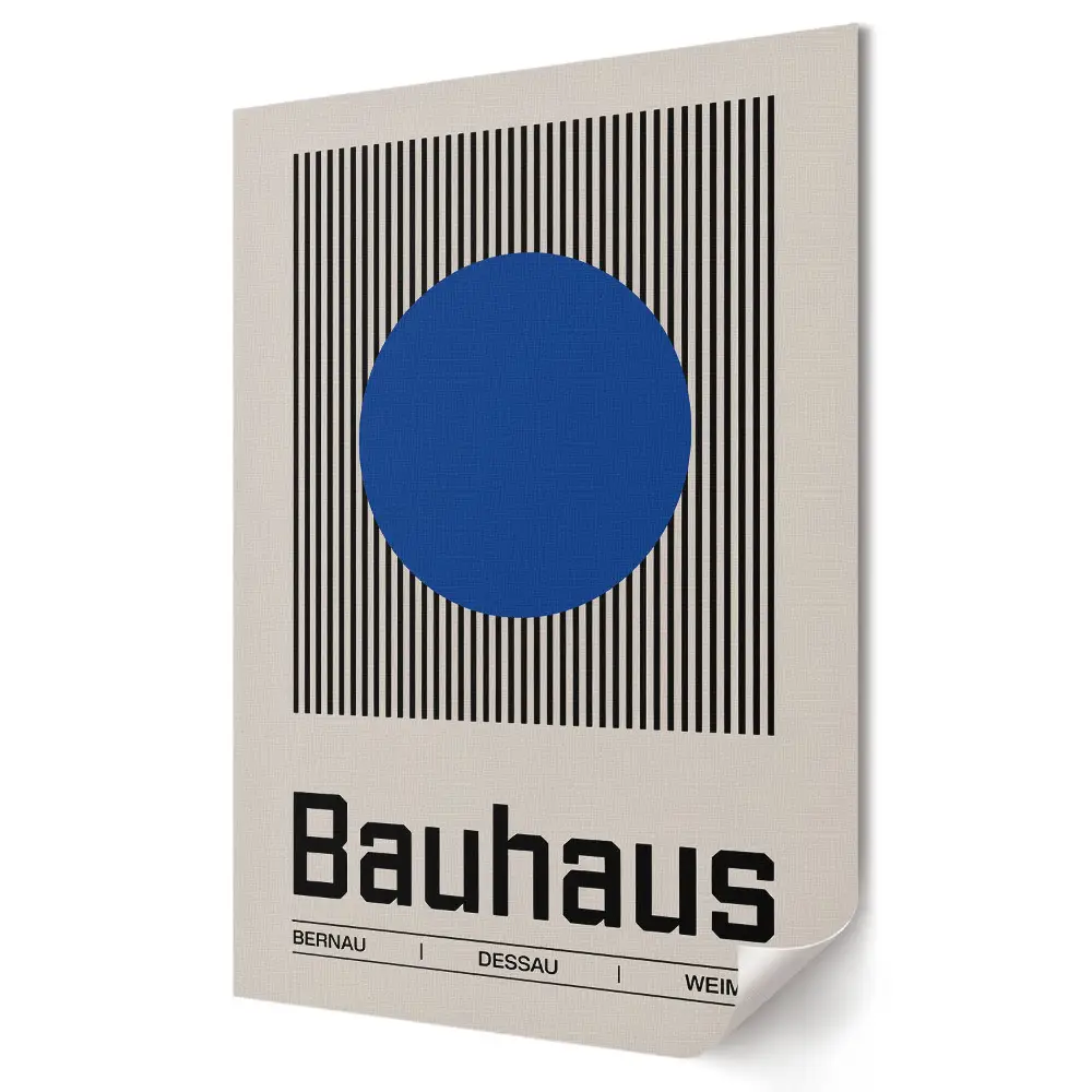 Bauhaus stílusú minimalista és geometrikus mintázatú poszter