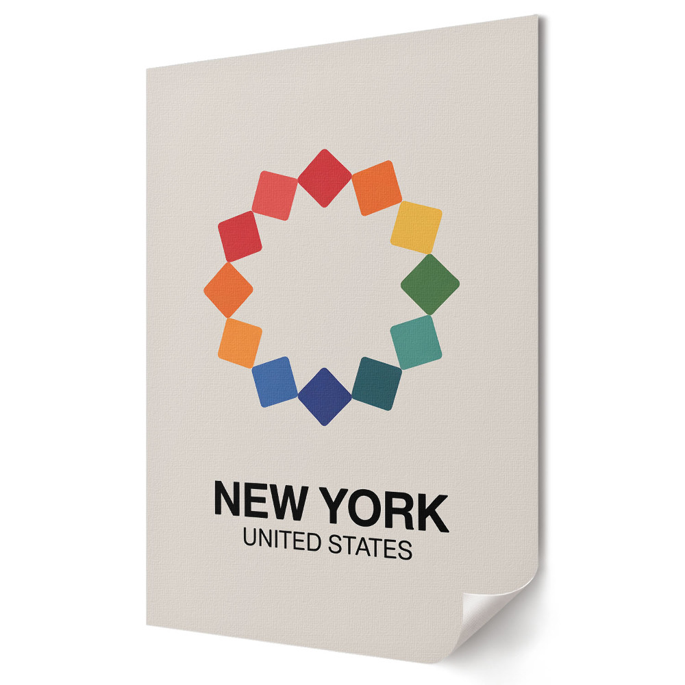 Fali poszter New York színes térképe