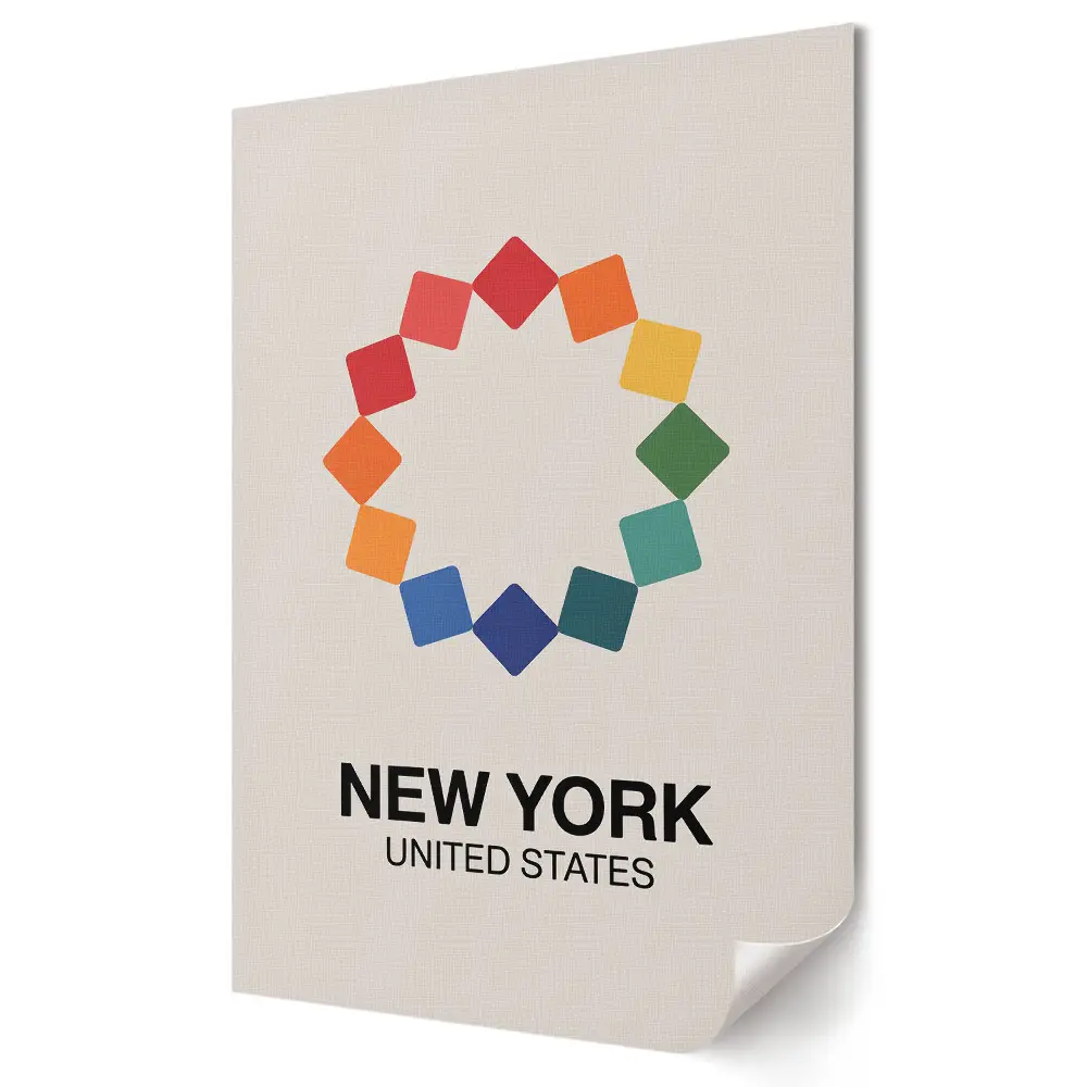 New York színes térképe poszter