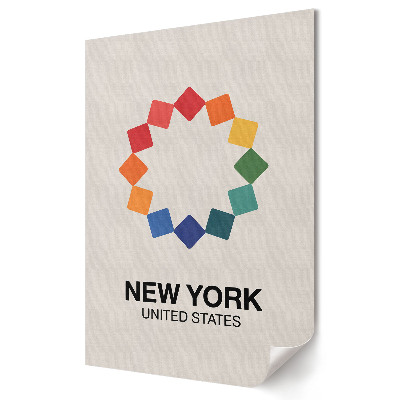 Fali poszter New York színes térképe