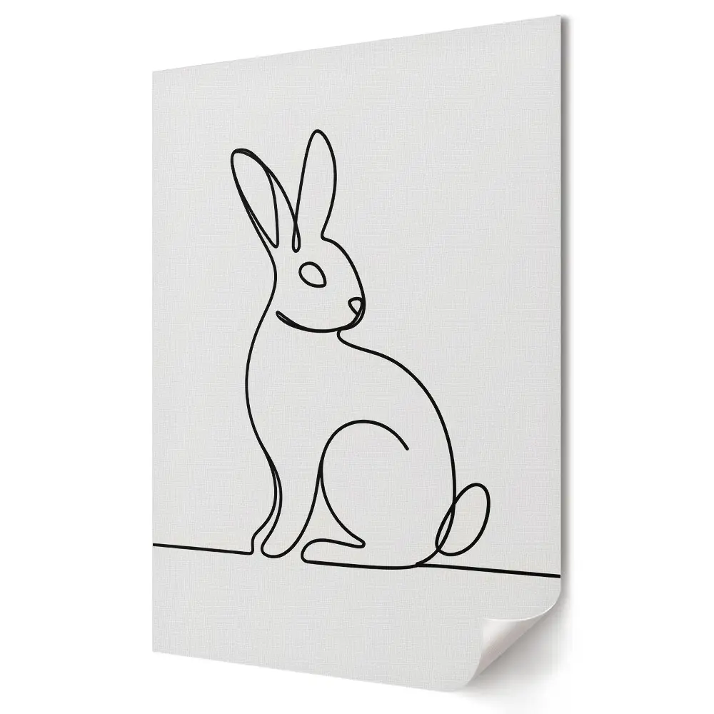 Minimalista nyúl körvonal poszter