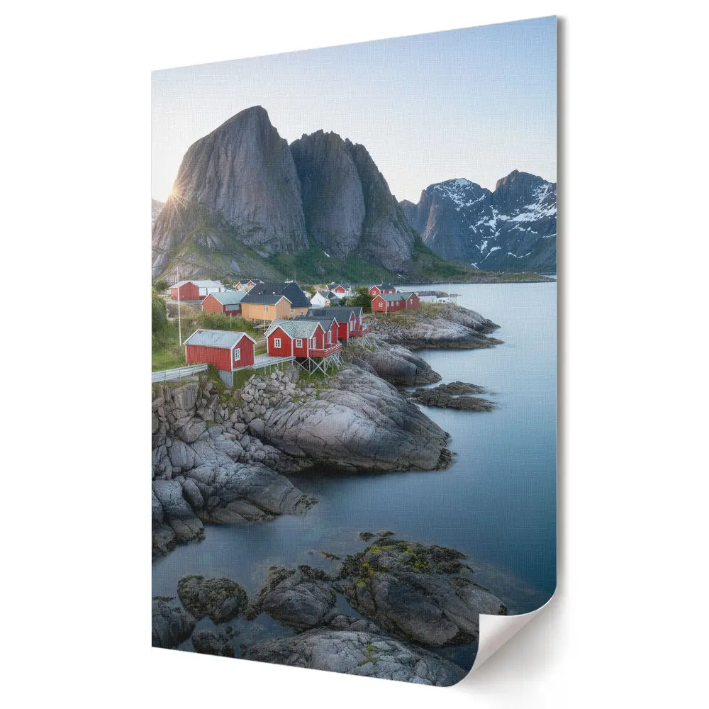 Festői nyaralók a norvég fjordnál poszter