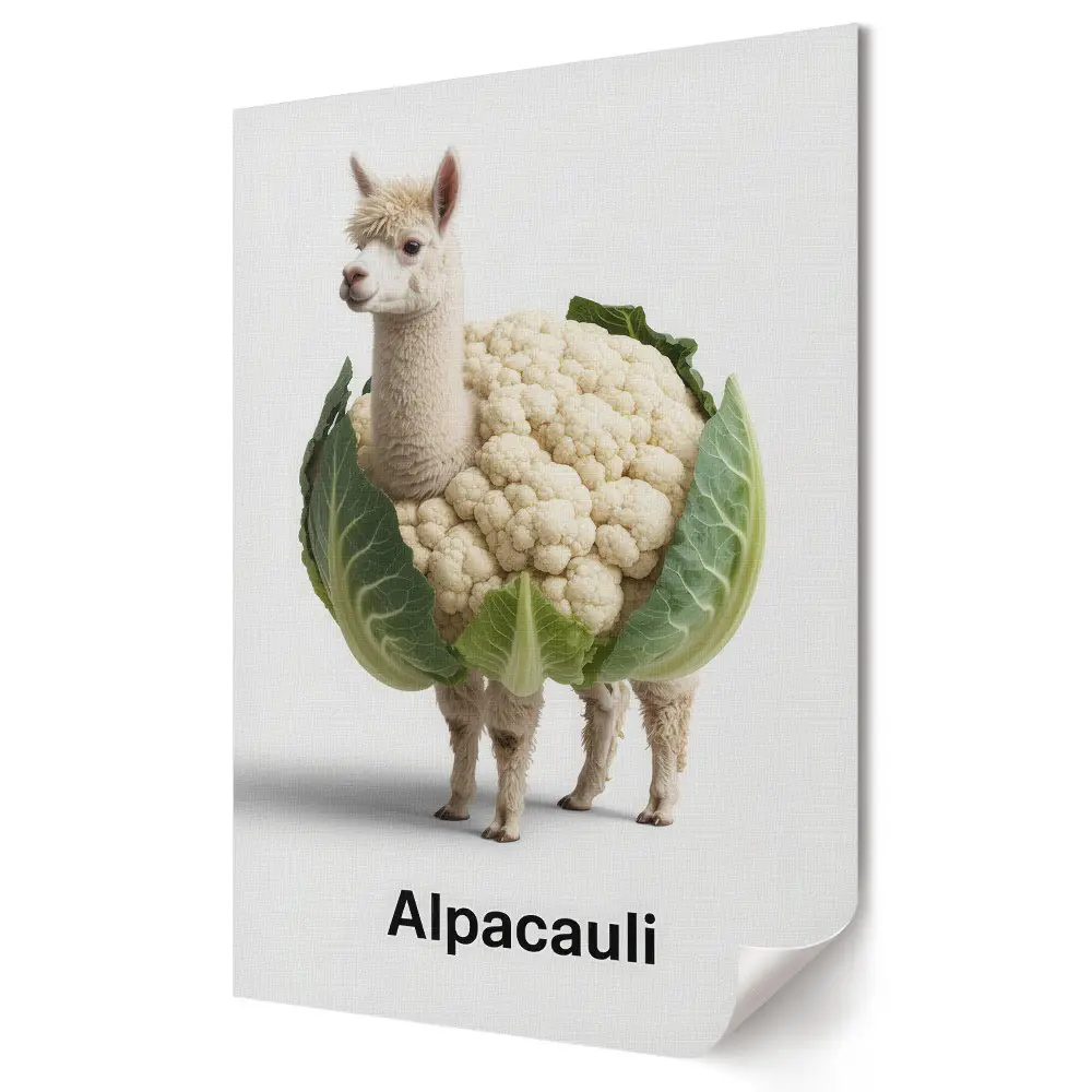 Alpaka káposztában és karfiolban plakát