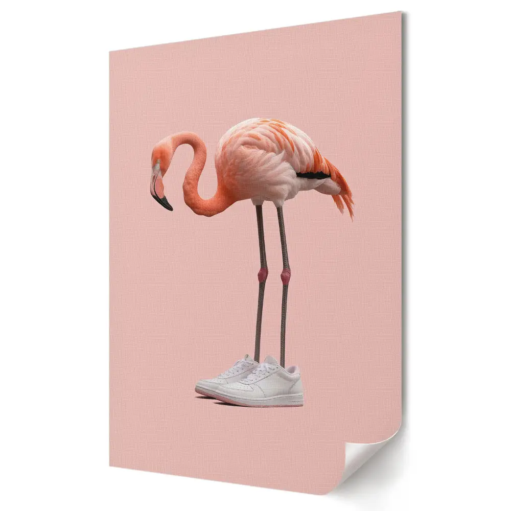 Flamingó rózsaszín sportcipőben mintás plakát