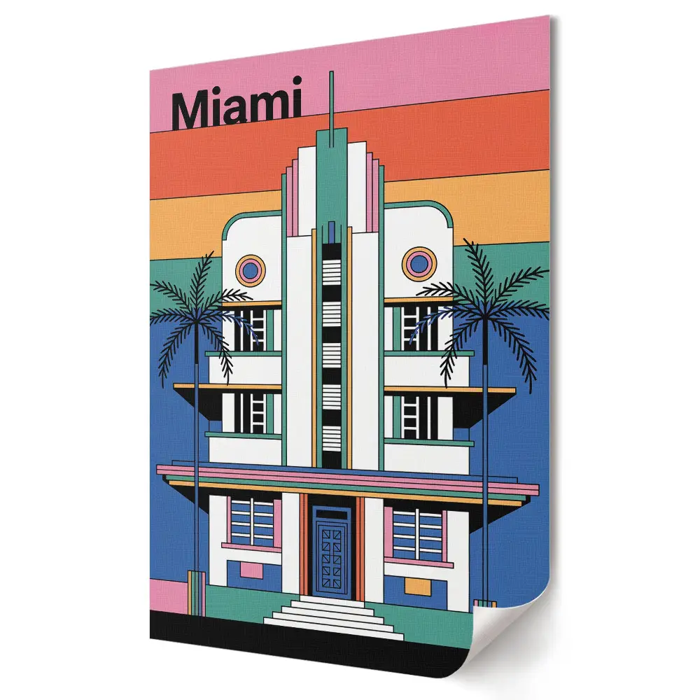 Miami retró építészeti poszter