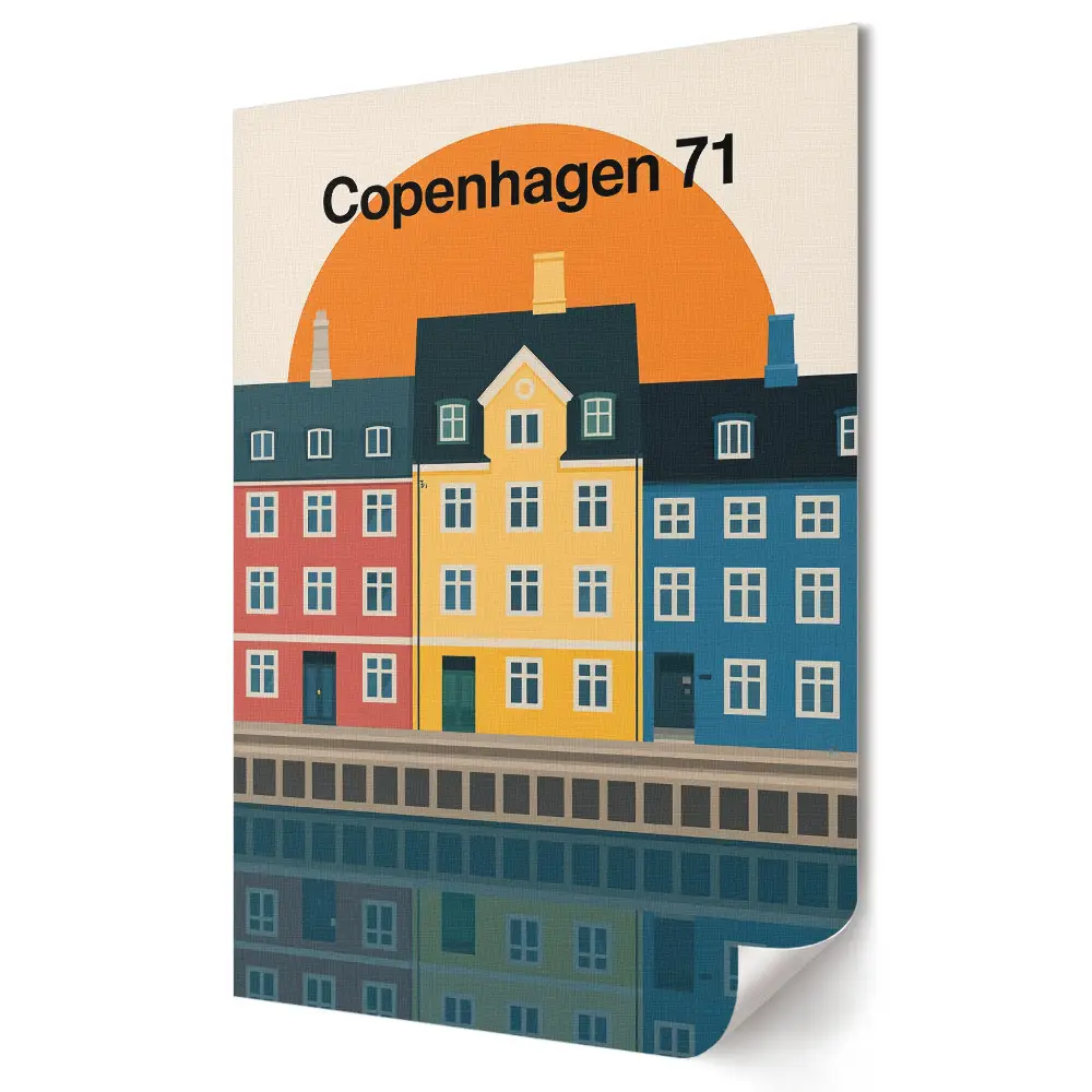 Koppenhága színes bérházai poszter 71-es méretben