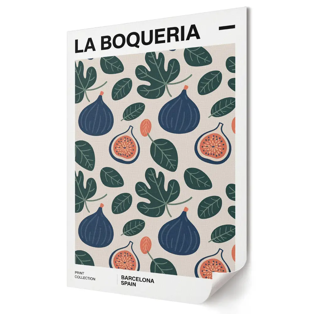 Füge mintás poszter La Boqueria stílusban