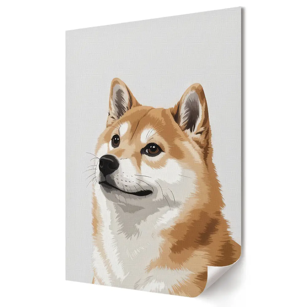 Portré egy Shiba Inu kutyáról plakát