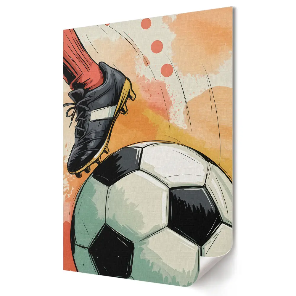 Dinamikus akció a futballpályán poszter