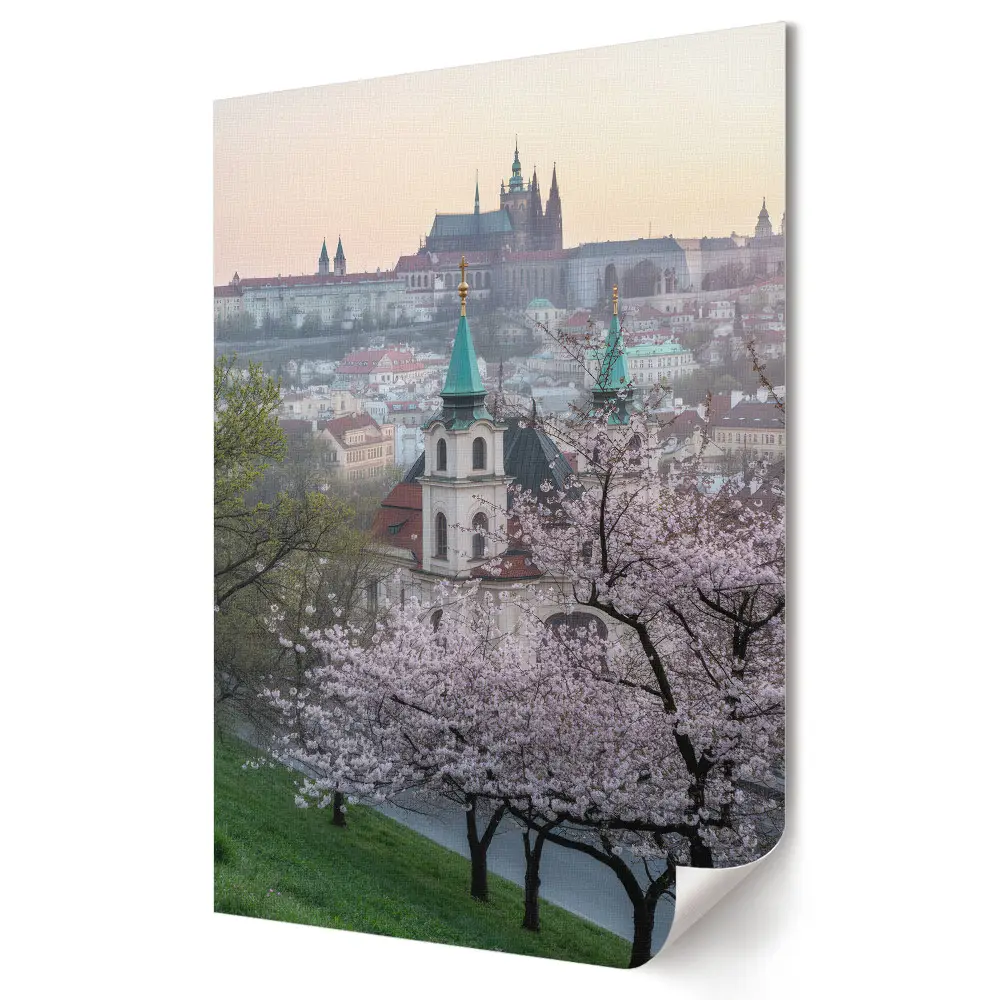 Tavaszi virágok Prága felett poszter nyomat