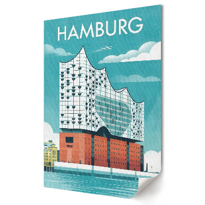 Plakát nyomtatás Hamburg modern építészete illusztrációkon
