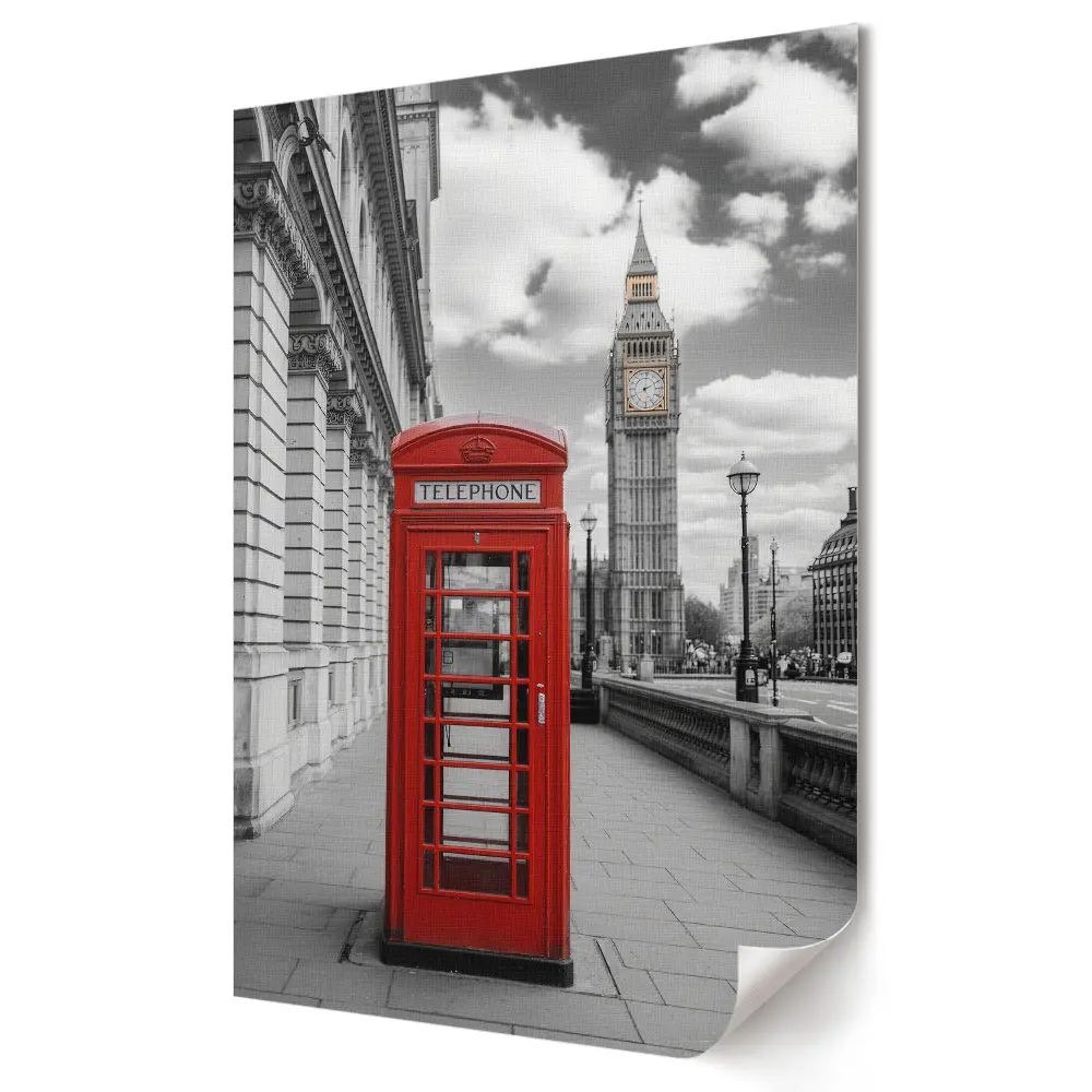 Piros londoni telefonfülke faliposzter