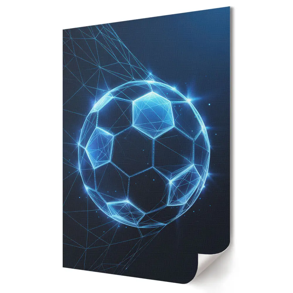 Futurisztikus 3D-s futball mintájú fali poszter