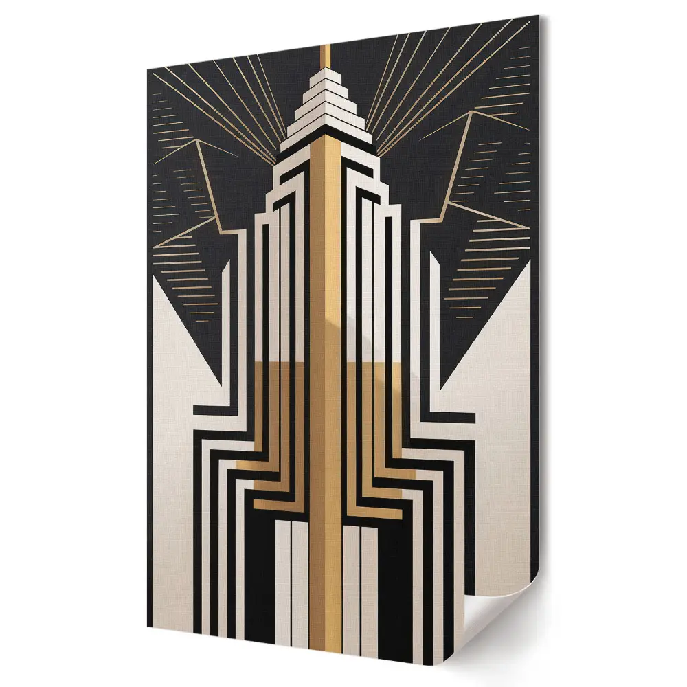 Art Deco stílusú arany toronyház poszter