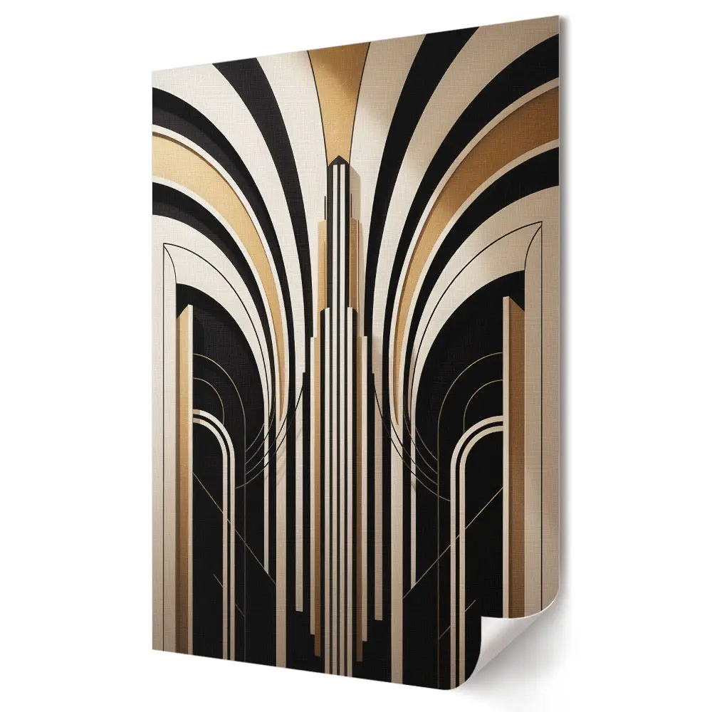 Arany vonalas art deco stílusú poszter