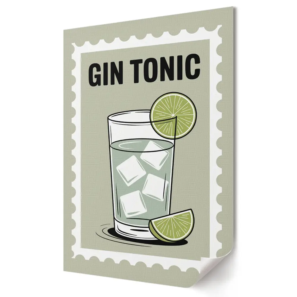 Frissítő gin lime-mal mintás faliposzter