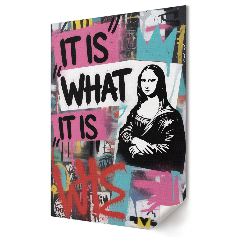 Fali poszter Mona Lisa modern graffiti stílusban