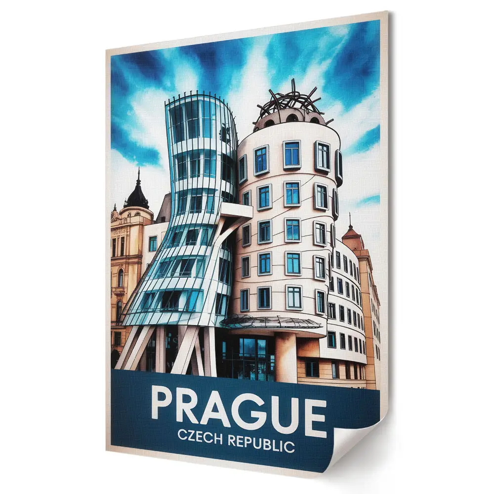 Prága modern építészete színes poszter