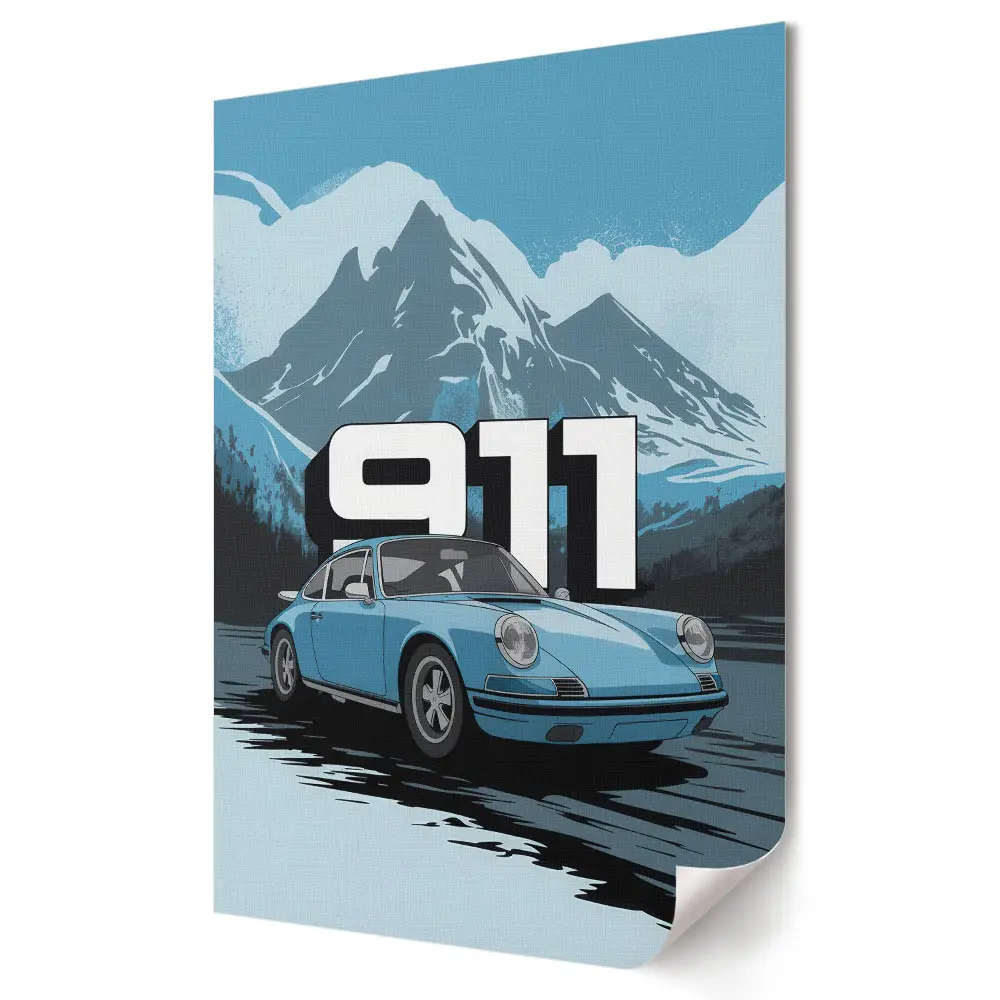 Klasszikus Porsche 911 a hegyekben fali poszter