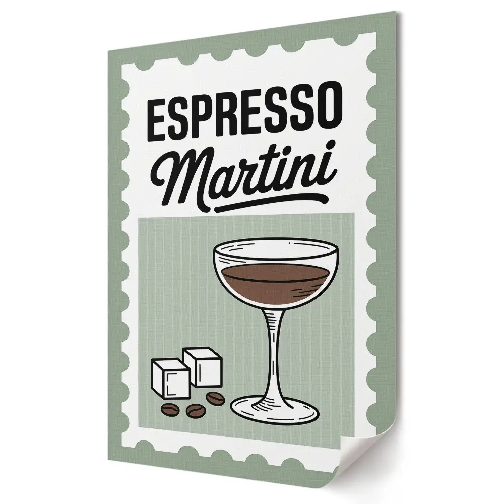 Eszpresszó martini koktél plakát