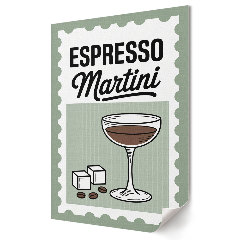 Plakát poszter Kávé egy eszpresszó martini koktélban